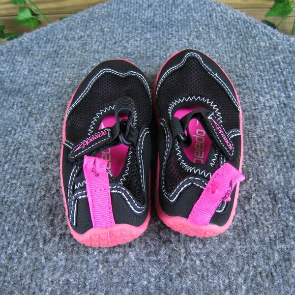 Speedo Girls Aqua Socks Water Sz T 7-8 Medium Black Synthetic Slip On - Picture 4 of 6